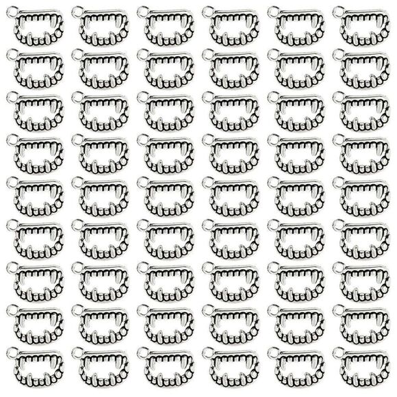Honbay 100PCS Alloy Vampire Fang Teeth Charms Pendant Halloween Charms for Earr - Picture 1 of 8